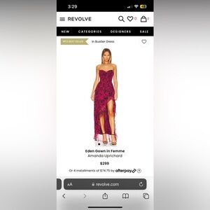 Amanda Uprichard Strapless Gown